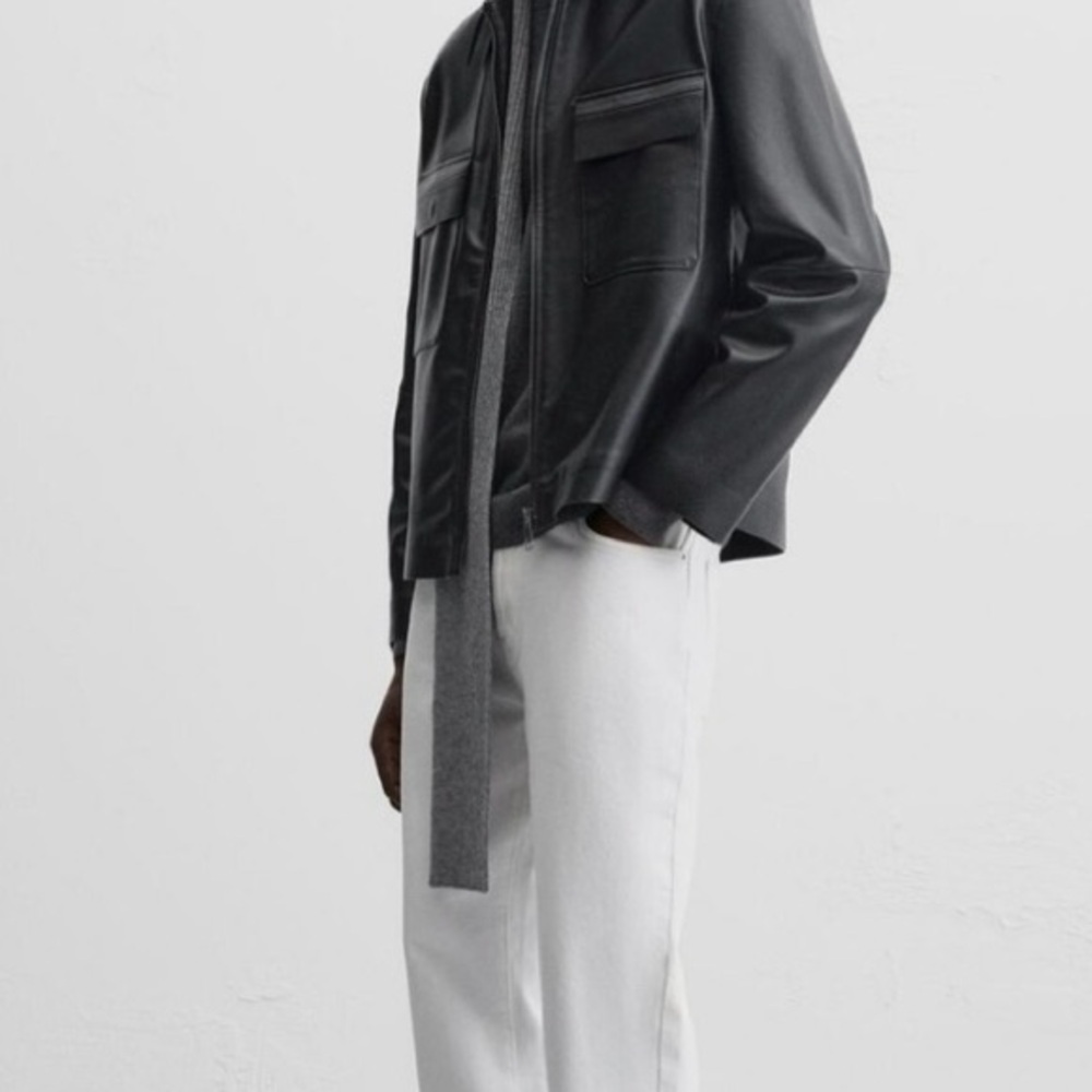 Faux Leather ZARA Man Men's Over Shirt Light Cool Classic Jacket LARGE - Picture 2 of 10